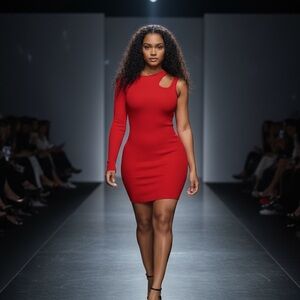 Elegant Red One-Shoulder Dress